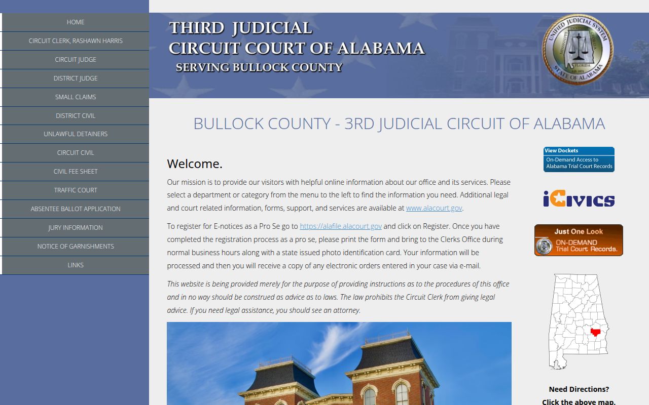 Bullock County Courthouse in Union Springs, Alabama