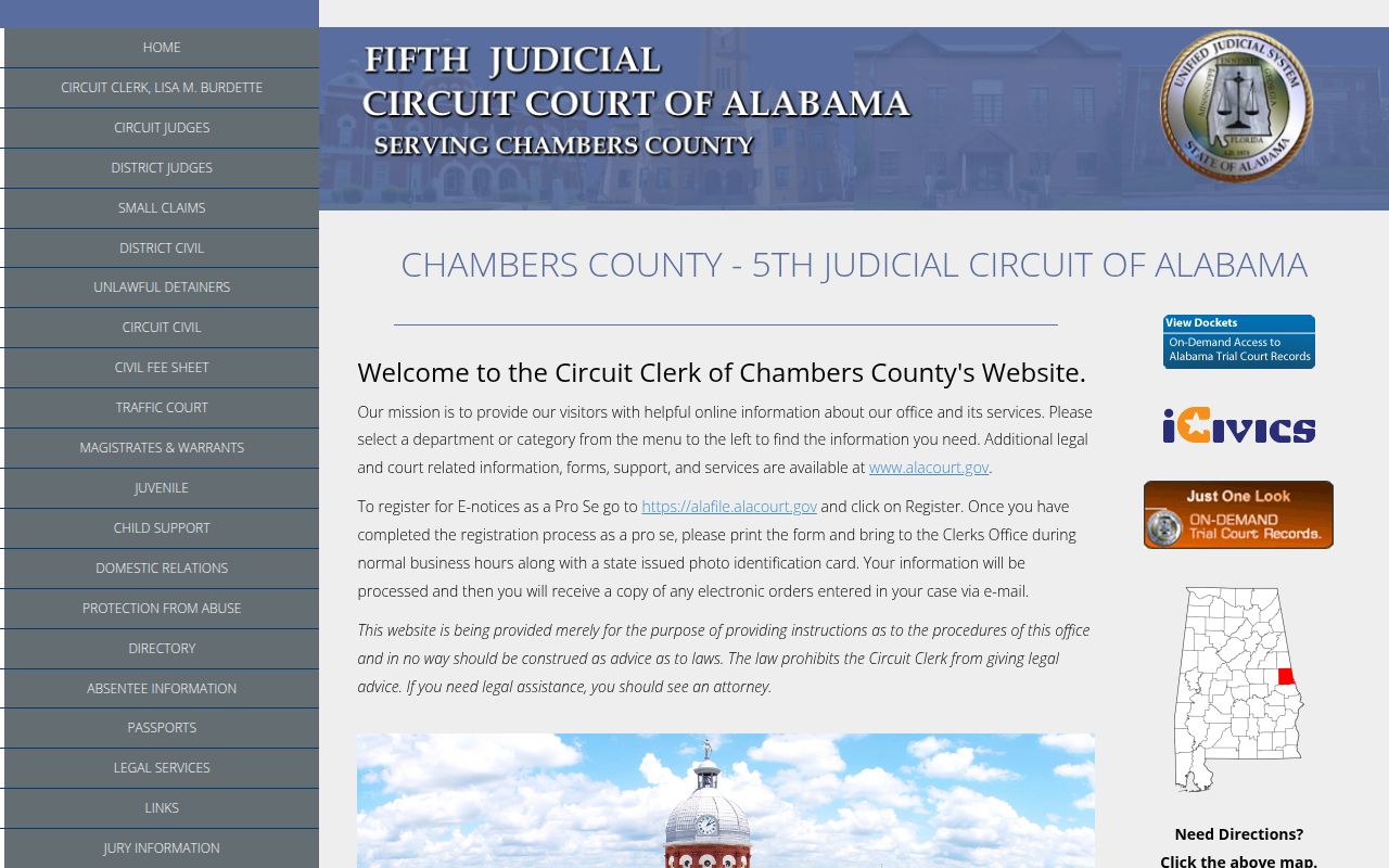 Chambers County Courthouse in LaFayette, Alabama