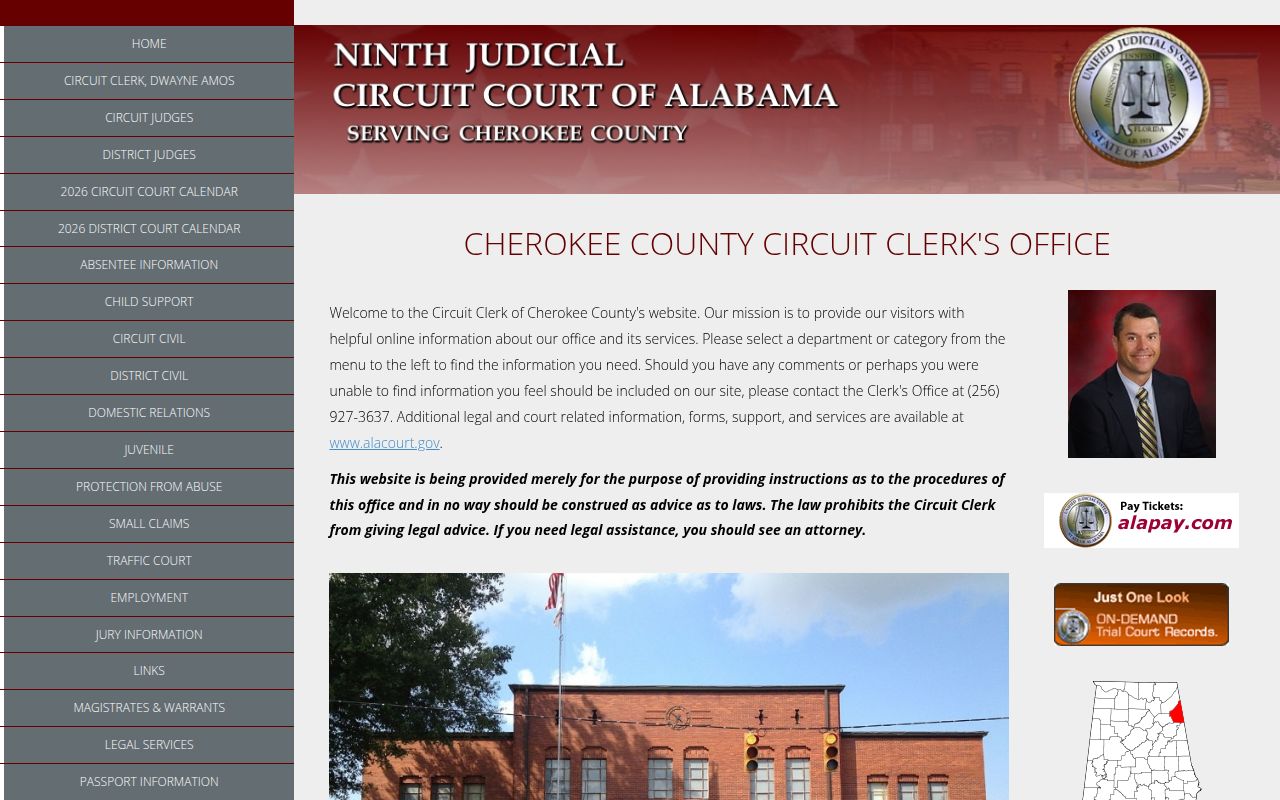 Cherokee County Courthouse in Centre, Alabama